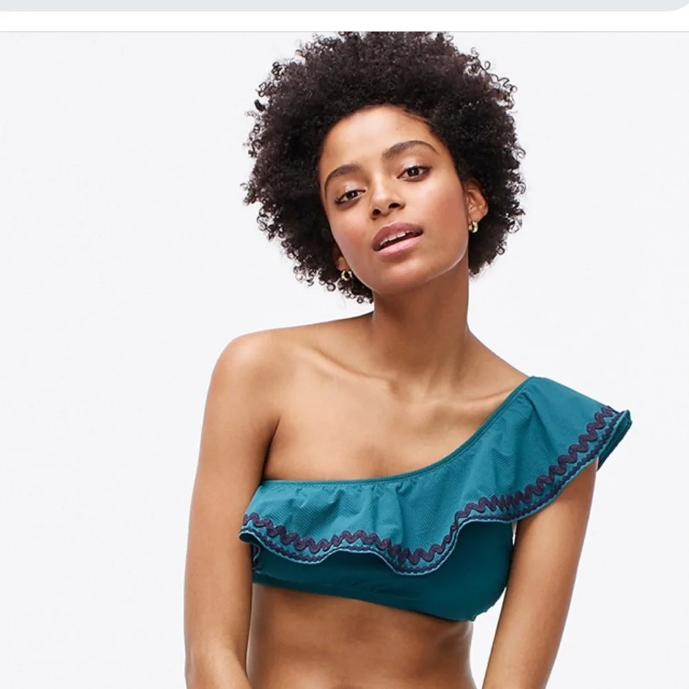 J. Crew one shoulder swim top, size M